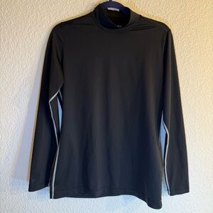 Nike Golf Mens Tour Performance Mock Neck Shirt L Black Long Sleeve Dri-Fit